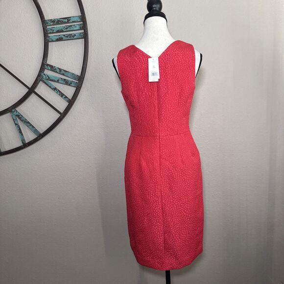Banana Republic Dress Petite 6P NWT ($140) Coral Sleeveless Lined Sheath - Picture 2 of 5